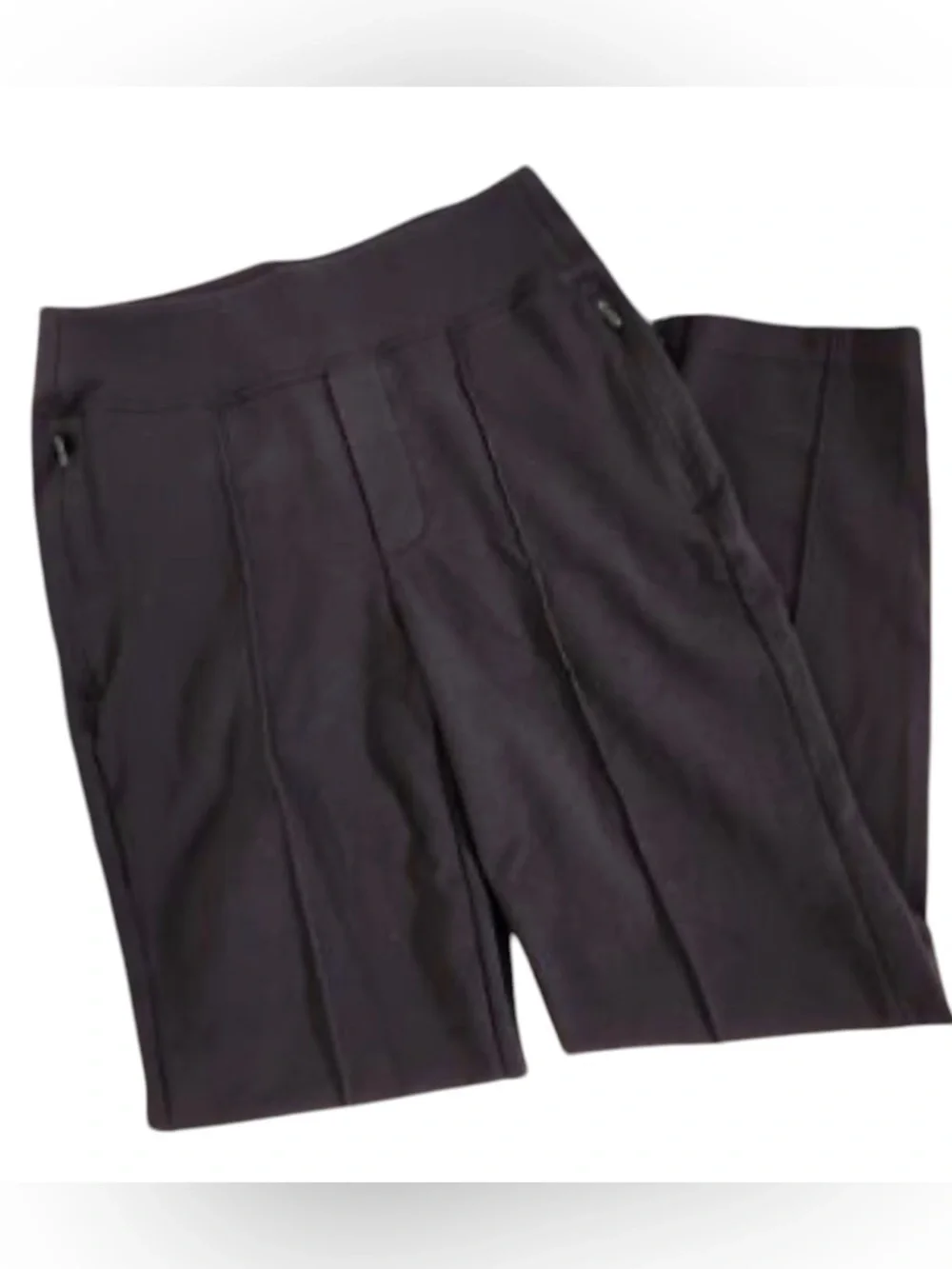 Athleta Eastbound Black Boot-Cut Ponte Pull-On Pants, size 8 - Picture 4 of 7